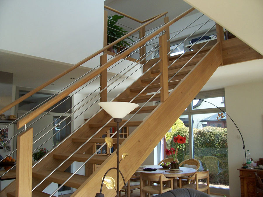 Offene Wangentreppen · Podesttreppe Eiche